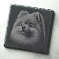 Pomeranian Dog Engraved Slate