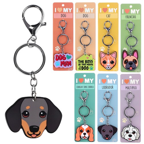 Dog cat breed keyring - dog, cute