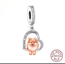 Pomeranian Dog Charm S925