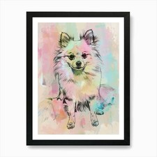 Pomeranian Dog Pastel Line