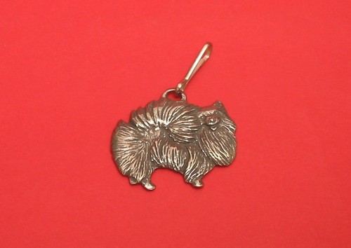 Pomeranian dog pewter zipper - pomeranian,