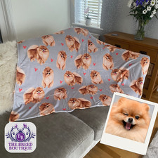 POMERANIAN BLANKET WITH HEARTS