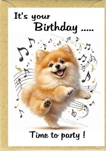 Pomeranian dog birthday card - pomeranian,