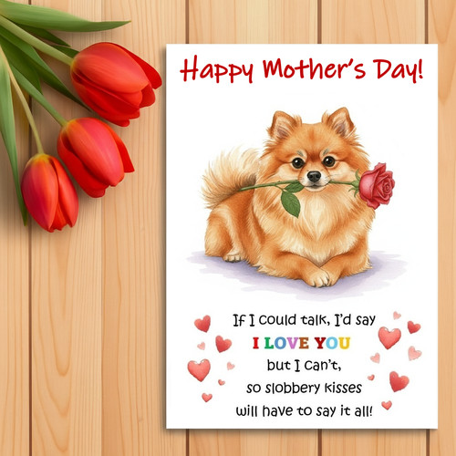 Pomeranian mother day card - pomeranian, mother’s